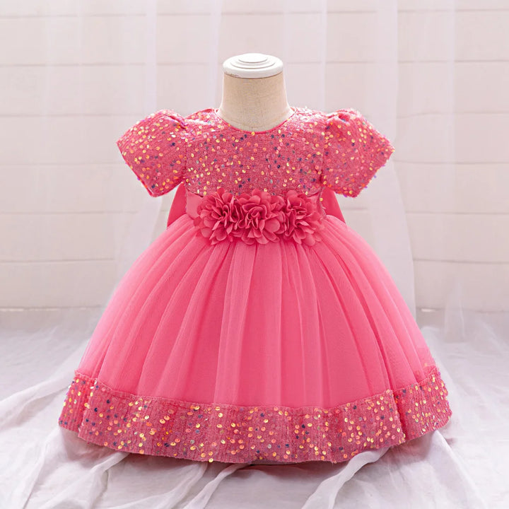 Toddler Baby Sequin Party Dresses Baptism Princess Dress