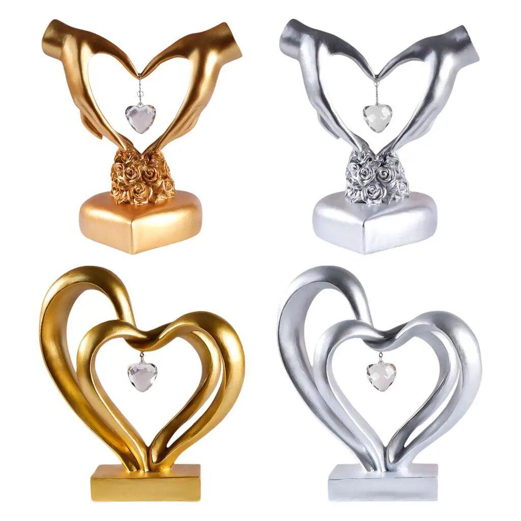 Nordic Style Heart Gesture Sculpture Hand Statue Figurines Eternal for Wedding Desktop Office Valentine Gift Decorations-Arlik interiors