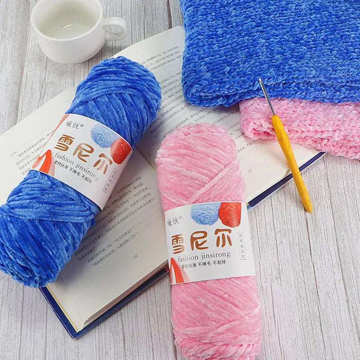 100g Yarn Polyester Blended Cotton Velvet Yarn for Knitting