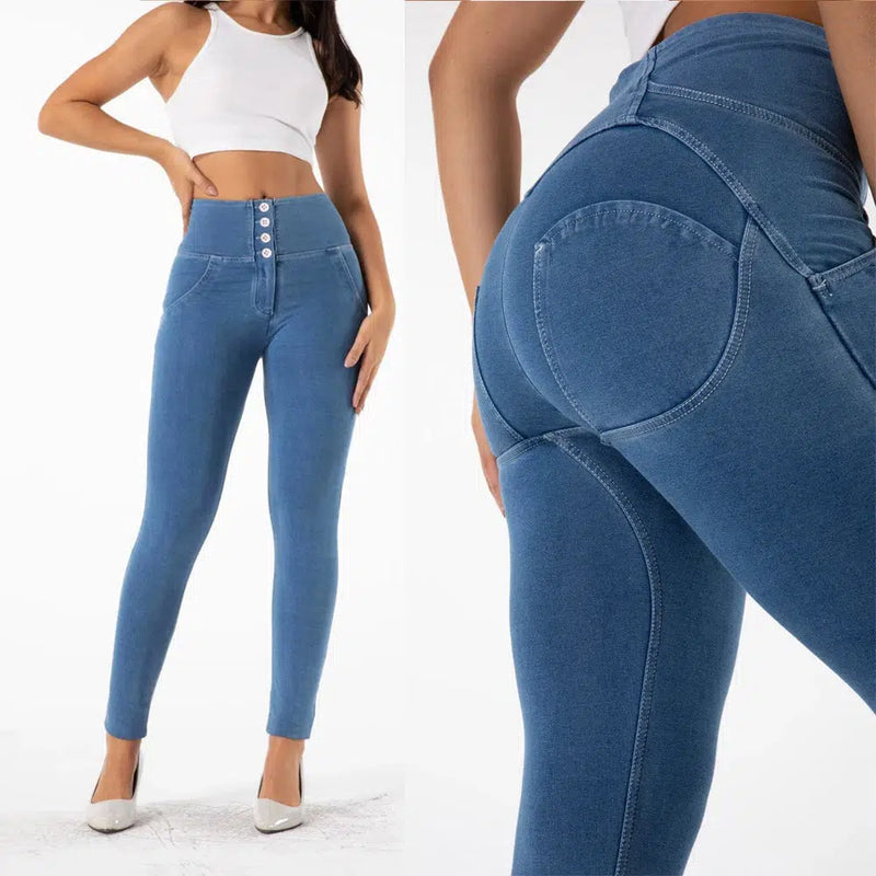 Women Sports and Leisure Jeans High-Quality Fitness Pants Comfortable Yoga Leggings Big Elastic Tights-Bennys Beauty World