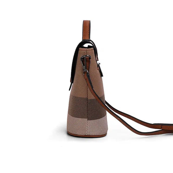 Leather Canvas Crossbody Ladies Bag