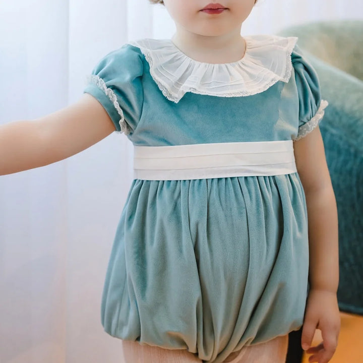 Winter Girl Dress Christmas Velvet Fabric Toddler Clothing