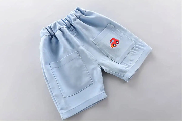 Baby boys Polo Shirt + Handsome Denim Shorts-Outfit Set-Bennys Beauty World