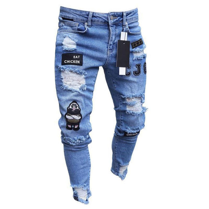 Men Pants Fashion Men Casual Pants Stretchy Demin Skinny Pants-pants-Bennys Beauty World