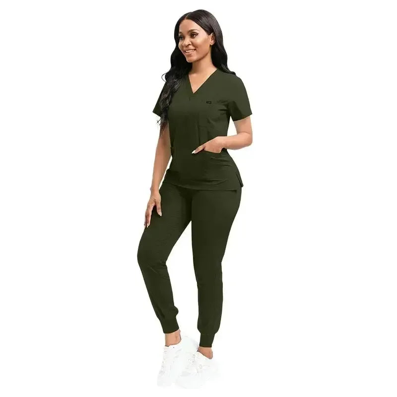 Multicolor Unisex Short Sleeve Medical Scrubs Set – Breathable V-Neck Uniforms-Scrubs-Bennys Beauty World