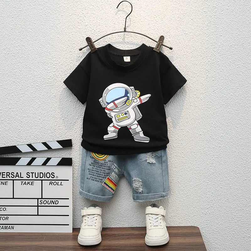 Baby &amp; Toddler Cartoon T-Shirt &amp; Shorts Set | 2-Piece Summer Outfit | Ages 0–5