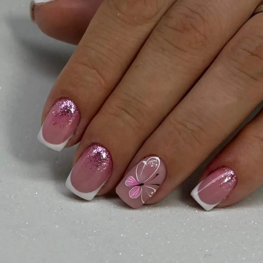 Short Square Press-On Nails – 24 Pcs Acrylic False Nail Tips | Bennys Beauty World-Nails-Bennys Beauty World
