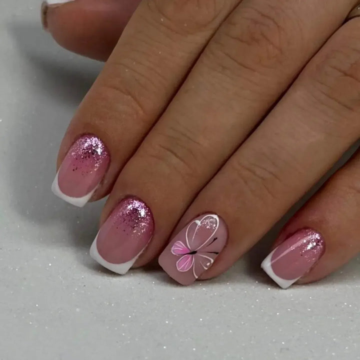 Short Square Press-On Nails – 24 Pcs Acrylic False Nail Tips | Bennys Beauty World-Nails-Bennys Beauty World