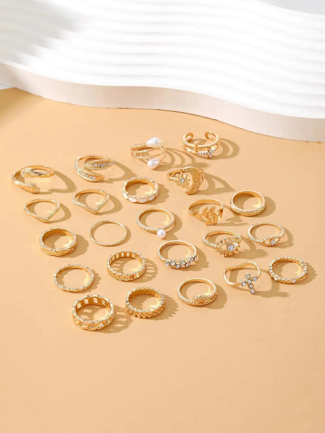 Knuckle Rings Cartoon Pearl Rings Set For Women-Rings-Bennys Beauty World