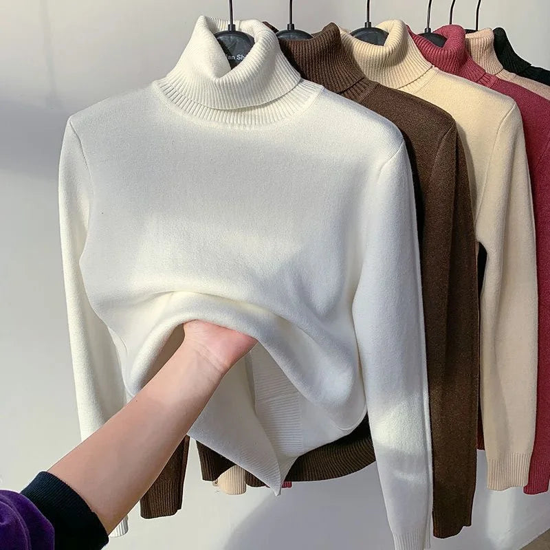 Women’s Turtleneck Velvet-Lined Winter Sweater