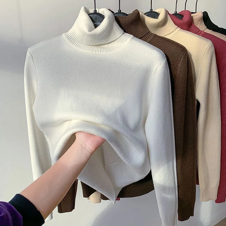 Women’s Turtleneck Velvet-Lined Winter Sweater