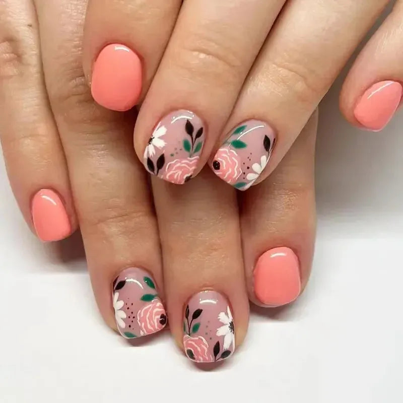 Short Square Press-On Nails – 24 Pcs Acrylic False Nail Tips | Bennys Beauty World-Nails-Bennys Beauty World