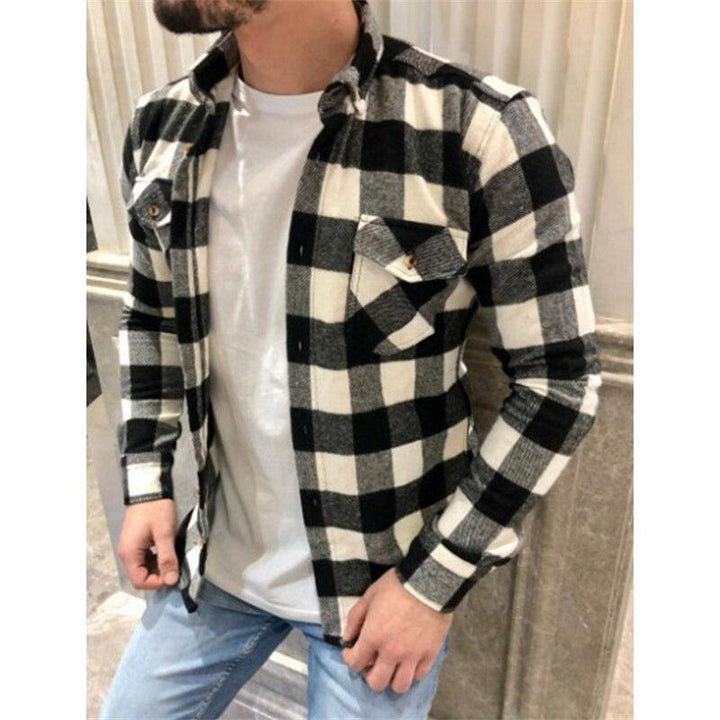 Long Sleeve Plaid Shirts for Mens Luxury Designer Clothes-Shirts-Bennys Beauty World