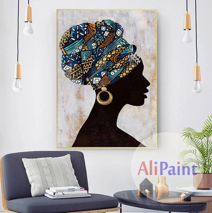 African Art Woman Painting Prints on Canvas-Art-Arlik interiors