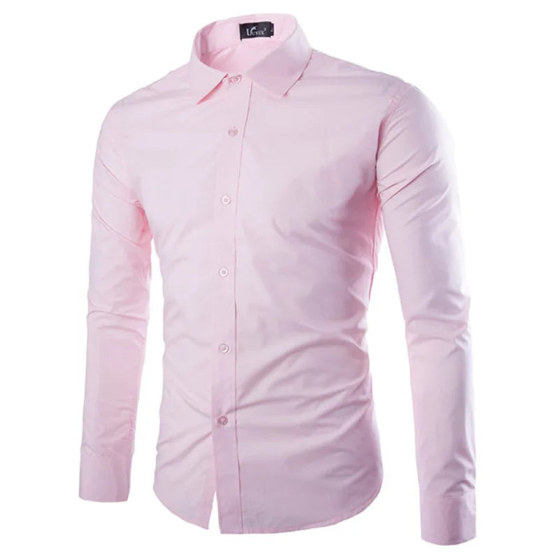Men's Candy Color Long Sleeve Shirt Casual Fashion for Spring & Summer-Shirt-Bennys Beauty World