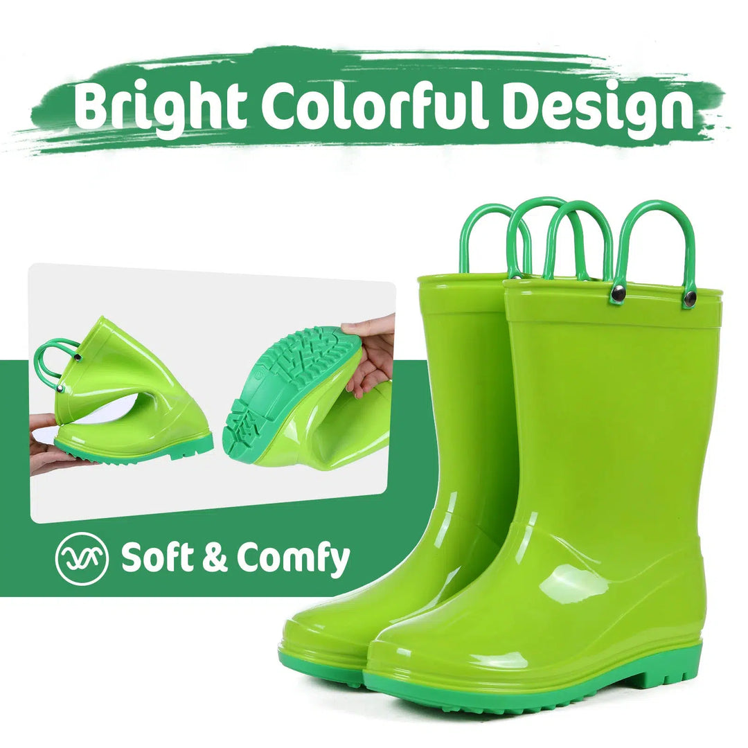 Toddler Kids Rain Boots With Handles Unicorn Unisex Rain Boots For Kids-Shoes-Bennys Beauty World