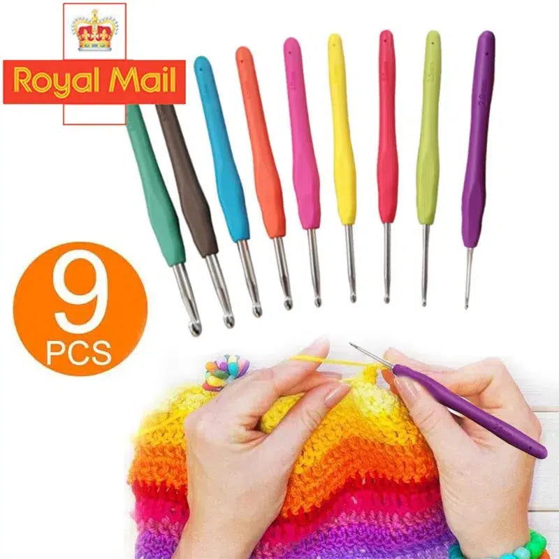 9pcs Knitting Tools Needle Aluminum Crochet Knitting Needles