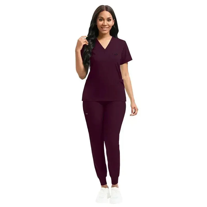 Multicolor Unisex Short Sleeve Medical Scrubs Set – Breathable V-Neck Uniforms-Scrubs-Bennys Beauty World