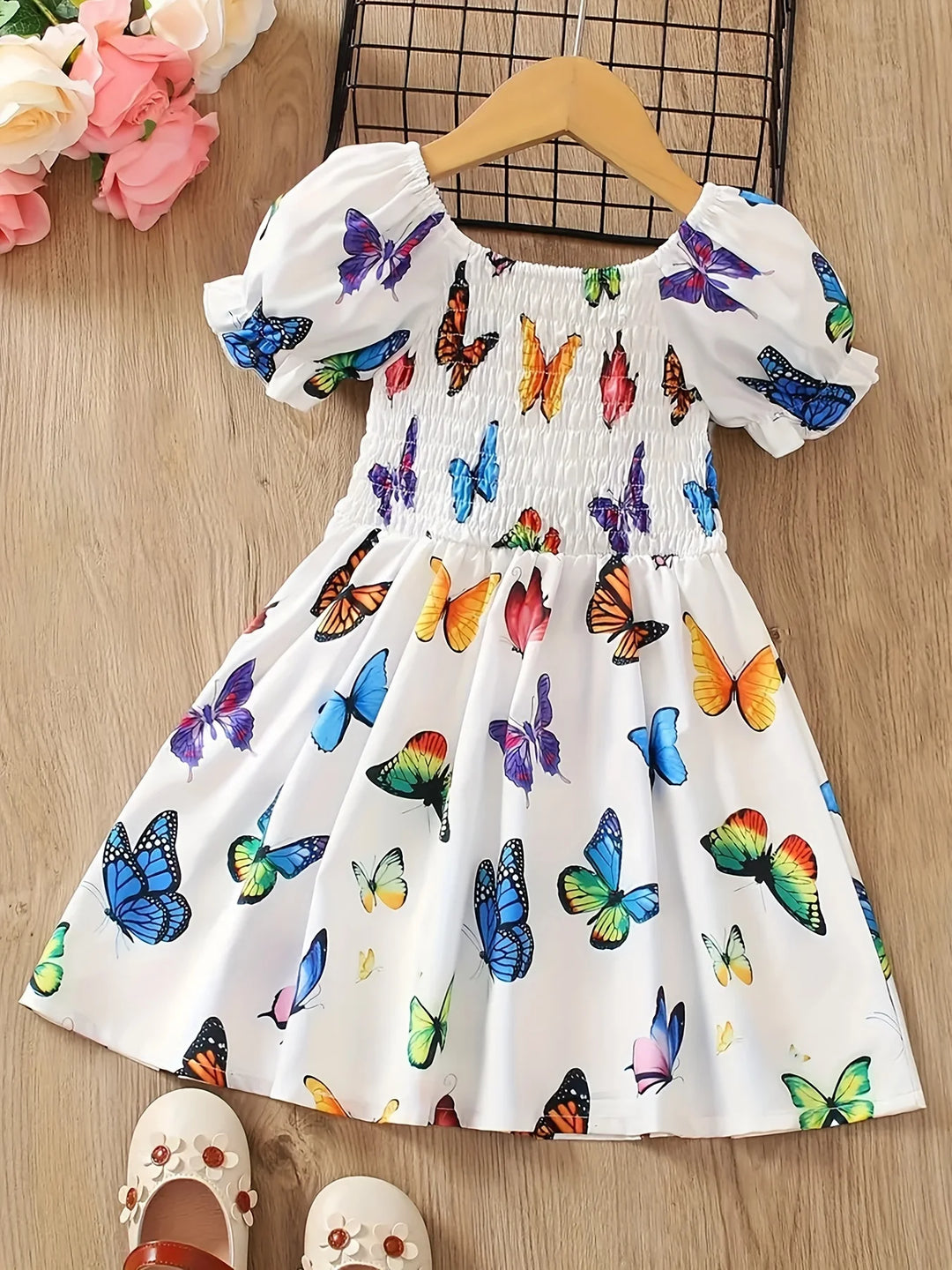 Girls Butterfly Print Summer Dress | Ages 1–8