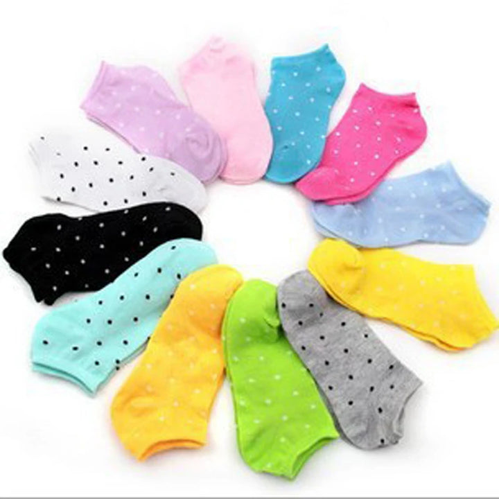 10Pairs Candy Color Striped Socks Casual & Breathable Ankle Socks