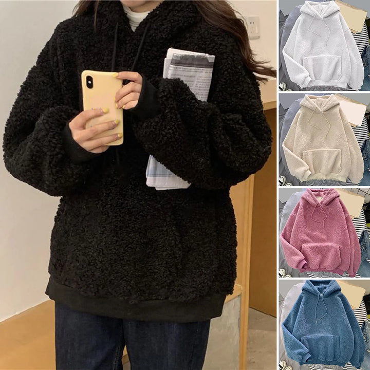 Women's Fleece Flannel Pullover Female Sweatshirt