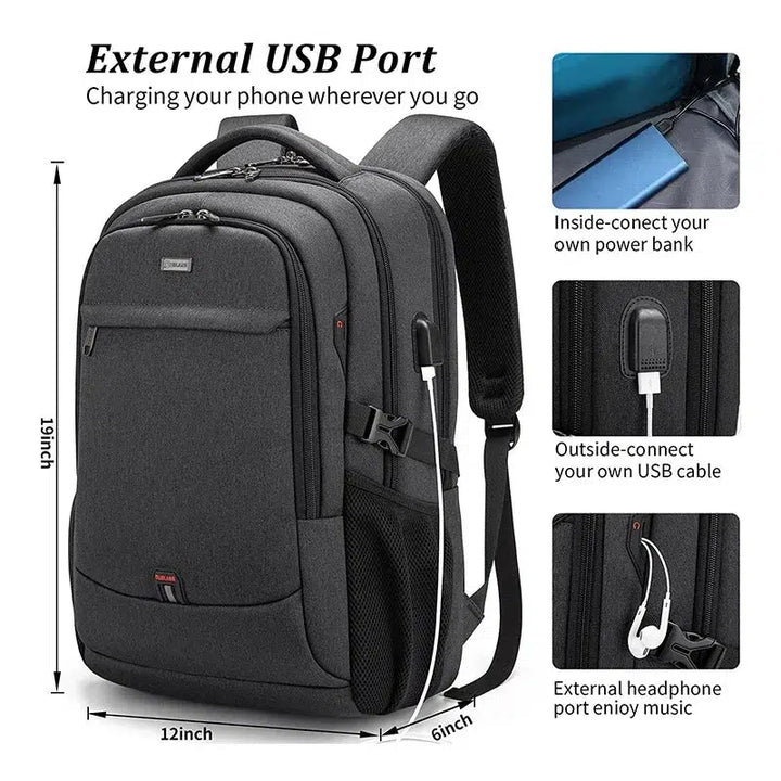 Laptop Backpack For Men USB Waterproof Travel Bag-backpack-Bennys Beauty World