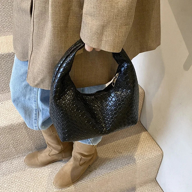 Women Classic Fashion Woven Embossed Handbags