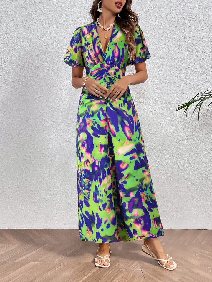 Elegent Deep V Neck Long Dresses For Women-Dresses-Bennys Beauty World