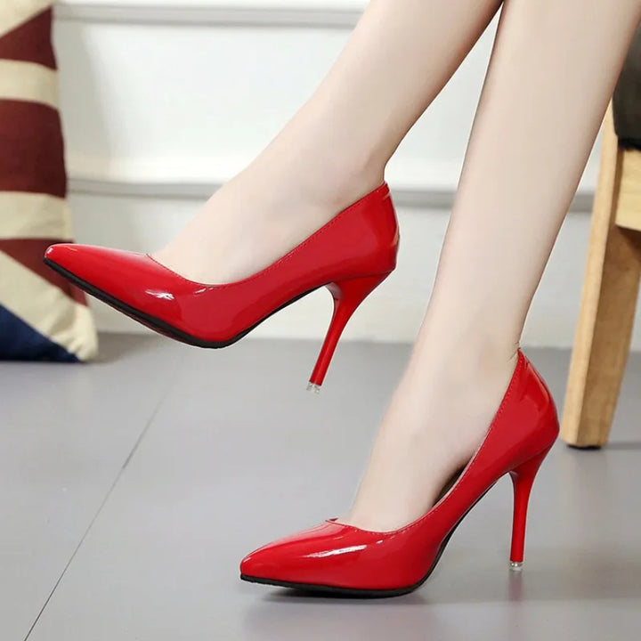 Women Shoes Red 8CM High Heels  Leather Shoes