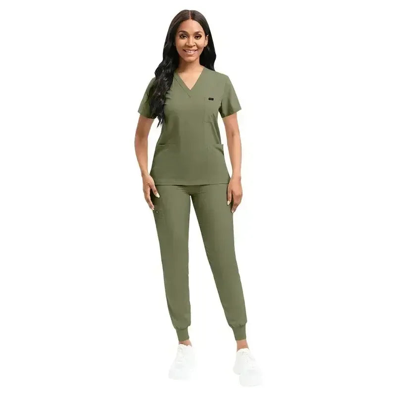 Multicolor Unisex Short Sleeve Medical Scrubs Set – Breathable V-Neck Uniforms-Scrubs-Bennys Beauty World