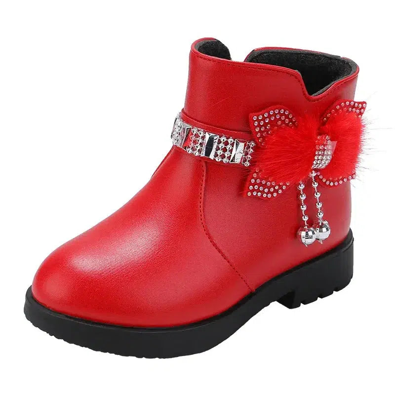 Girls Leather Ankle Boots Non-slip Shoes For Toddlers-Shoes-Bennys Beauty World