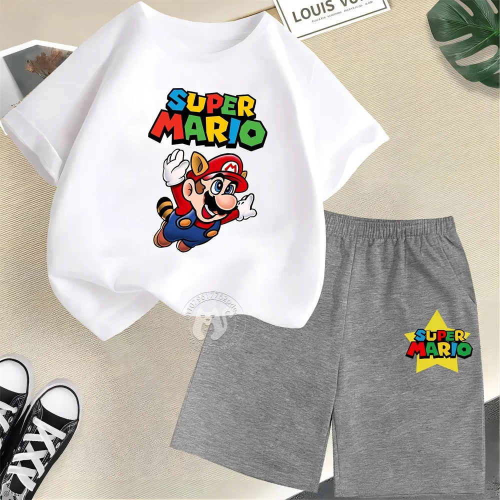 Summer Kids Cotton T-shirt + Shorts Set-Outfit Sets-Bennys Beauty World