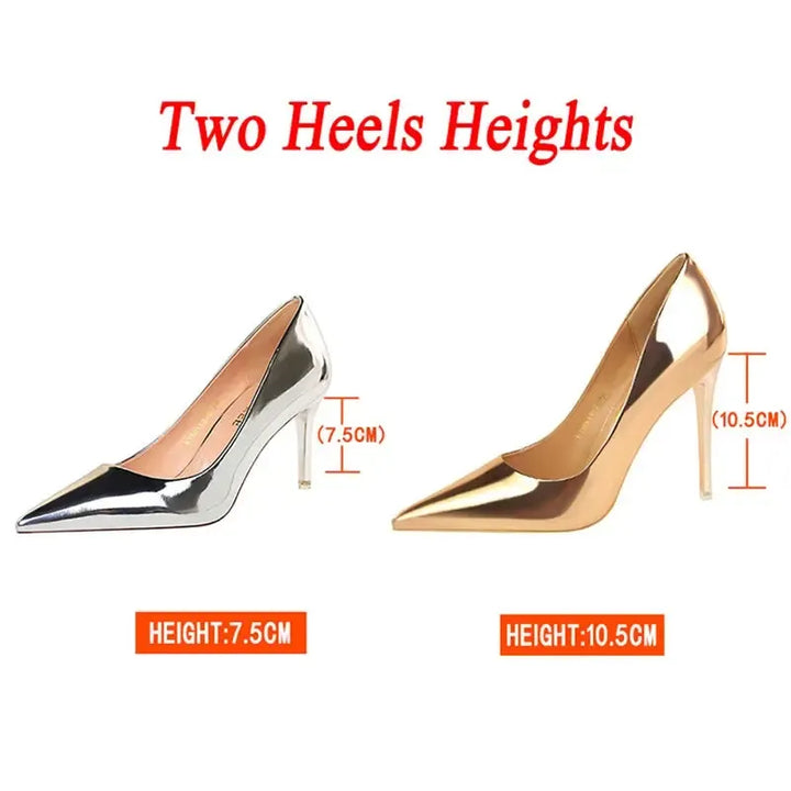 Women Patent Leather Pumps High Heels-Shoes-Bennys Beauty World