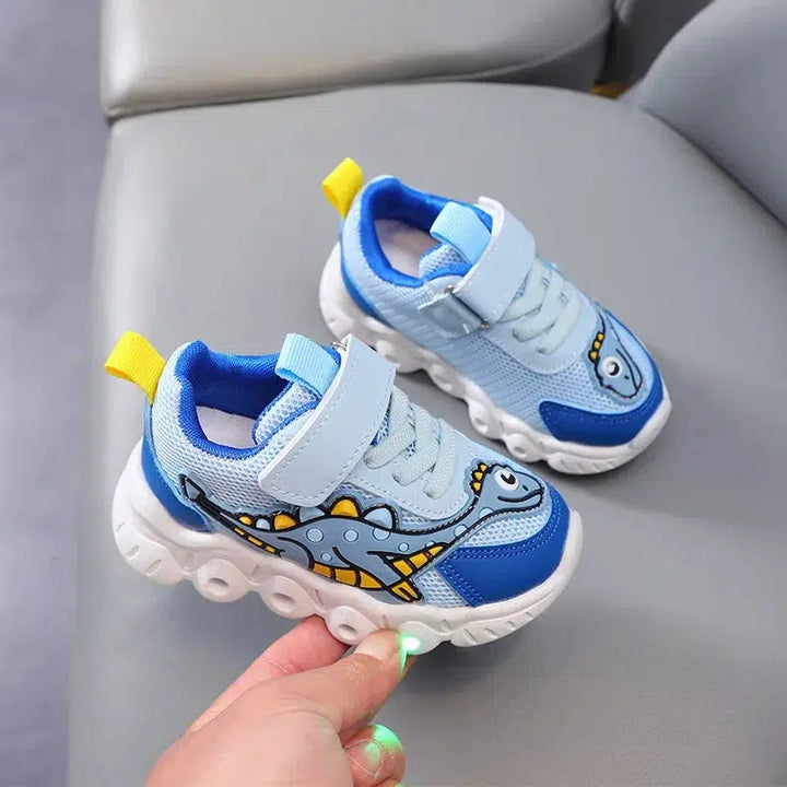 LED Kids Cartoon Dinosaur Boys Casual Sneakers-Shoes-Bennys Beauty World