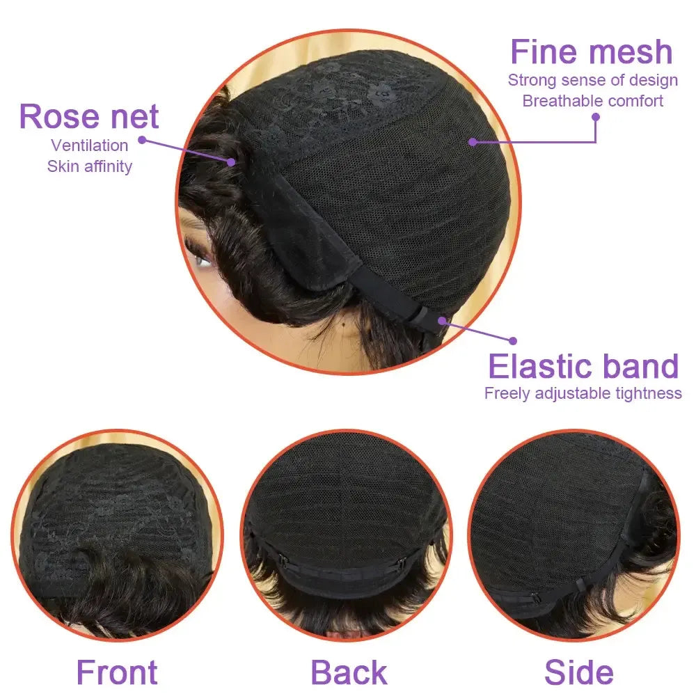 Pixie Cut Human Hair Wig – Short Straight Brazilian Remy Hair-Wig-Bennys Beauty World