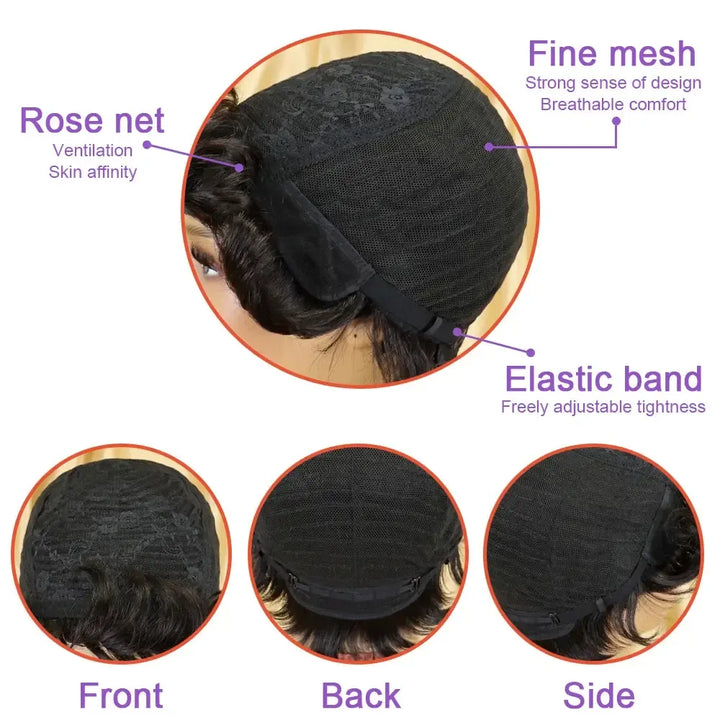 Pixie Cut Human Hair Wig – Short Straight Brazilian Remy Hair-Wig-Bennys Beauty World