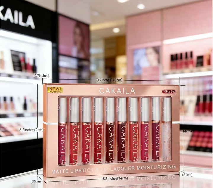 Matte Liquid Lipstick Set – 10 Piece Waterproof Velvet Lip Gloss