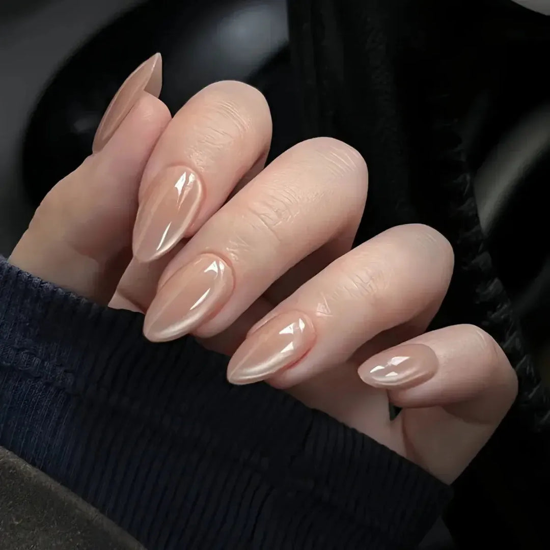 Almond Press-On Nails – 24 Pcs Flower Pattern False Nails | Bennys Beauty World-Nails-Bennys Beauty World