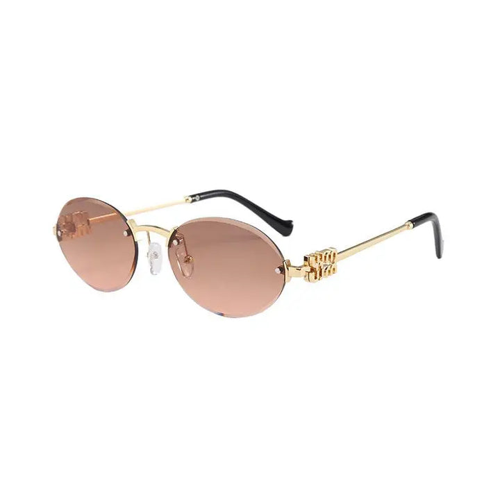 Oval Rimless Sunglasses | UV400 Anti-Glare Unisex Eyewear