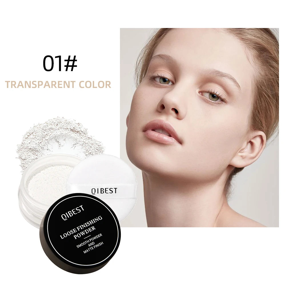 QIBEST Face Loose Powder Minerals Matte Setting Powder