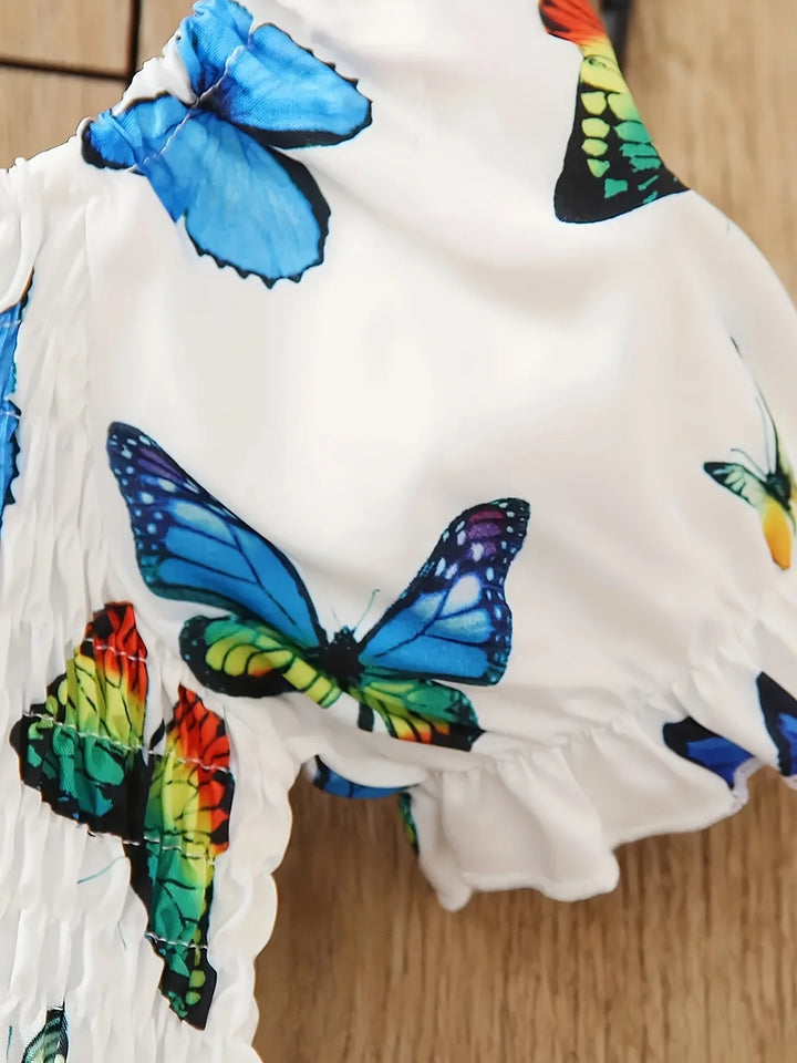 Girls Butterfly Print Summer Dress | Ages 1–8