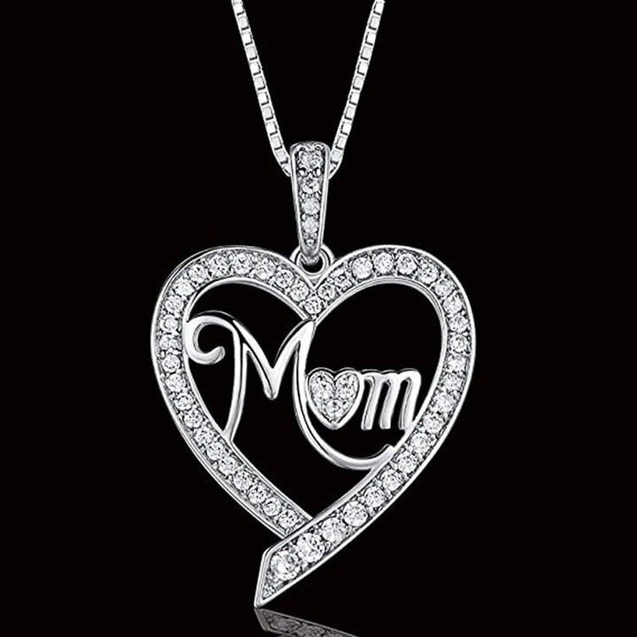 Huitan Love Necklace for Mom Silver Color Fancy Box Chain Mother&#39;s Day Birthday Gift Luxury Trendy Women Necklace Jewelry Bulk-Arlik interiors