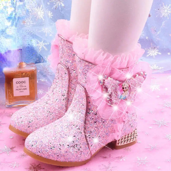 Princess Ankle Boots Plus Velvet Cotton Boots For Children-Shoes-Bennys Beauty World