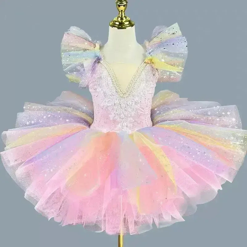 Princess Outfit Kids Clothes Vestidos Girl Dress Tutu Dance Costumes Ballerine Stage Summer Party Dresses Girls Ballet Leotards-Bennys Beauty World