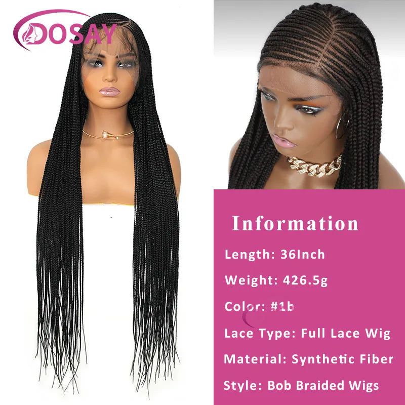 Synthetic Full Lace Front Wig Cornrow Double Braided Wigs