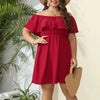 Women Dresses Summer Short Sleeve Ruffle Dress-Dresses-Bennys Beauty World