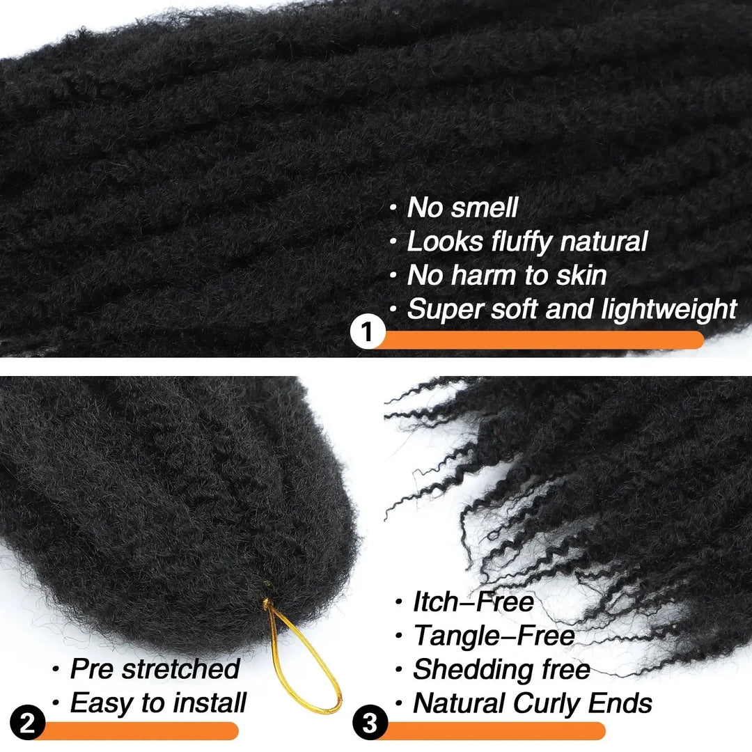 Karida 10-18 Inch Marley Twist Braiding Hair – Kinky Curly Synthetic Crochet Hair-crochet hair-Bennys Beauty World
