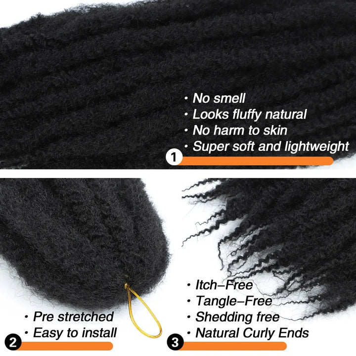 Karida 10-18 Inch Marley Twist Braiding Hair – Kinky Curly Synthetic Crochet Hair-crochet hair-Bennys Beauty World