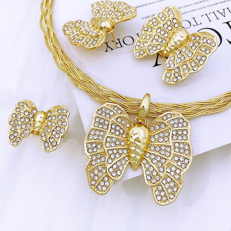 Gold Color Women's Wedding Party Jewelry Sets-Jewelry-Bennys Beauty World