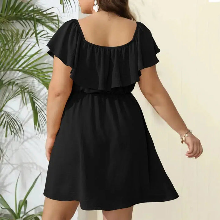 Women Dresses Summer Short Sleeve Ruffle Dress-Dresses-Bennys Beauty World